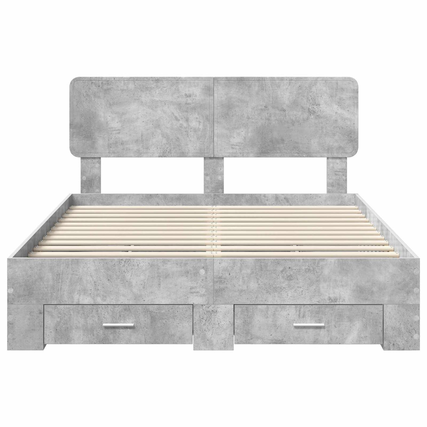 Bed Frame Concrete Grey 140 x 190 cm Engineered Wood