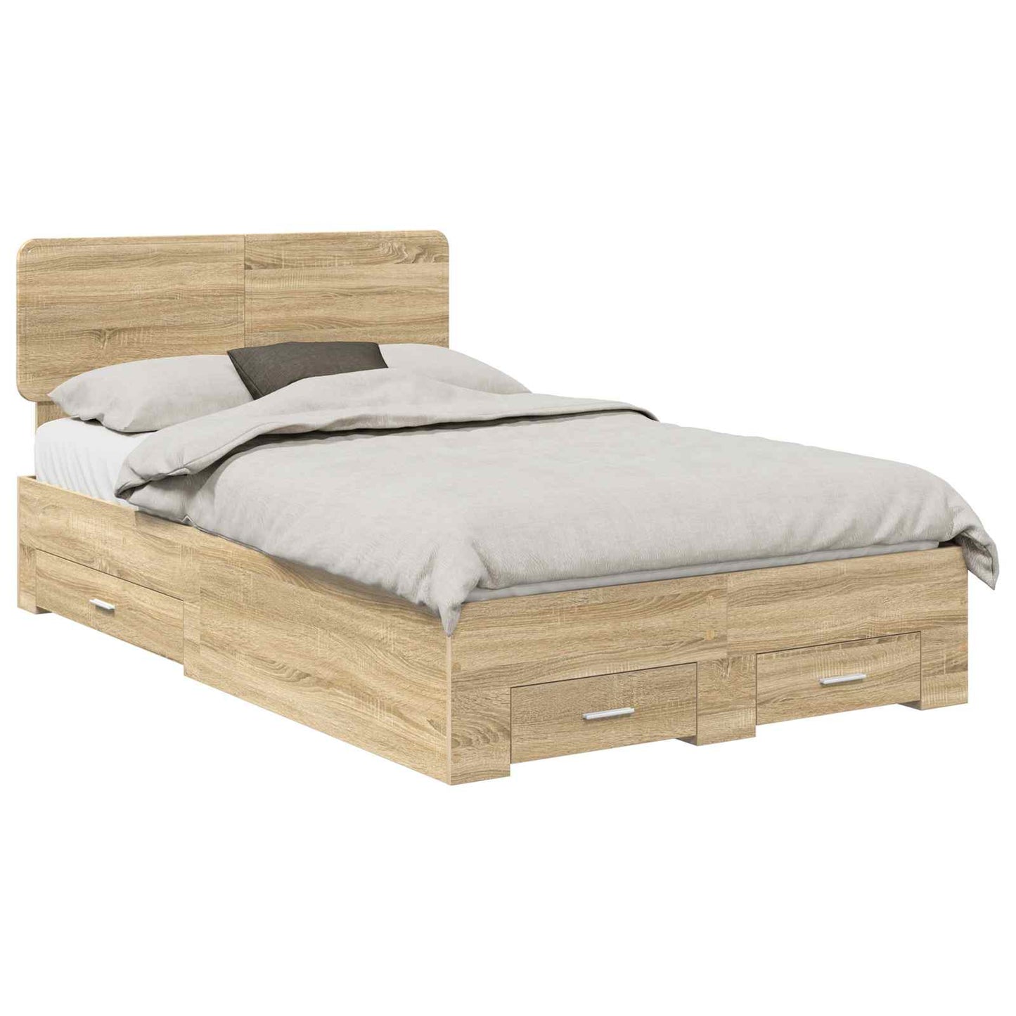 Bed Frame with Drawer Sonoma Oak 120 x 200 cm Engineered Wood