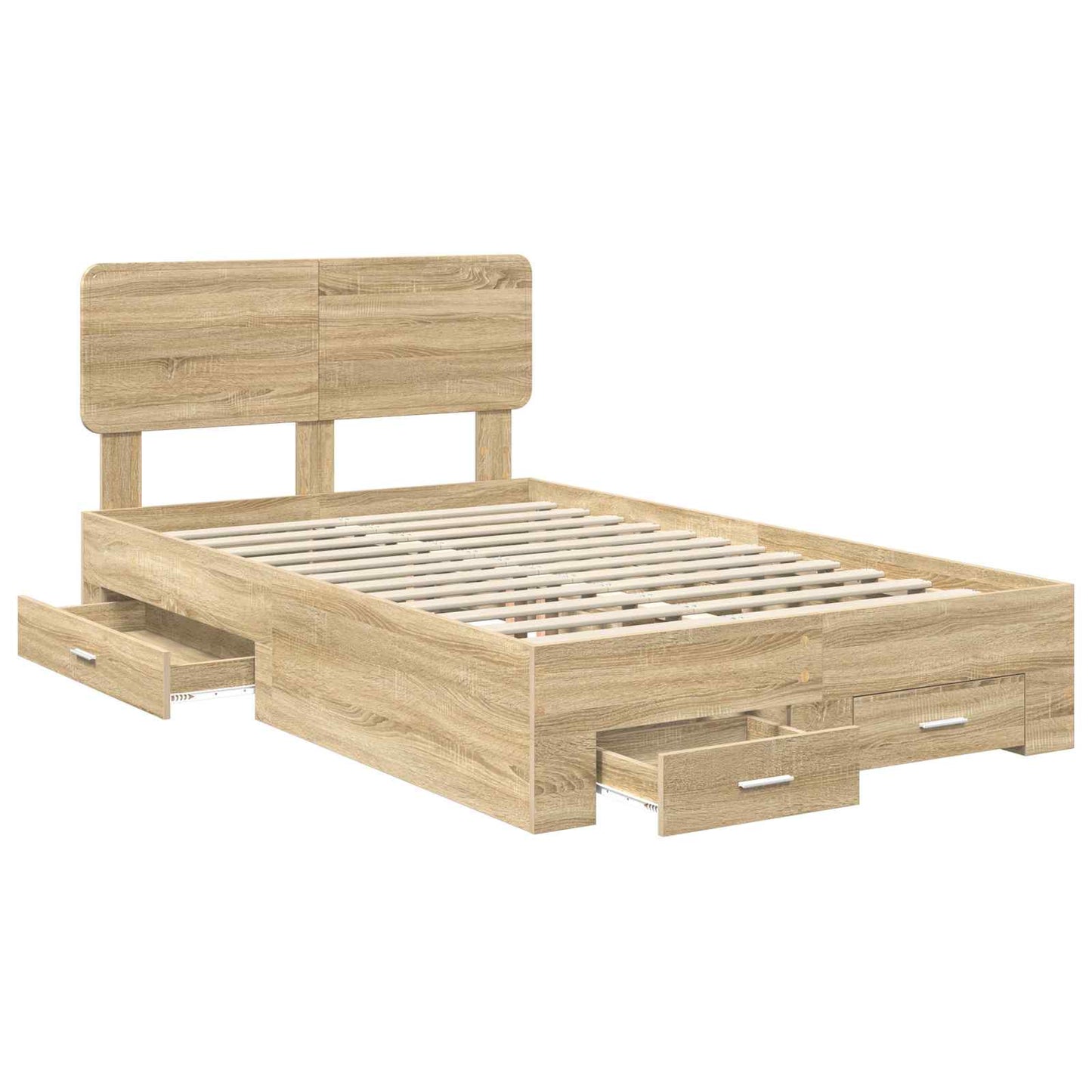 Bed Frame with Drawer Sonoma Oak 120 x 200 cm Engineered Wood