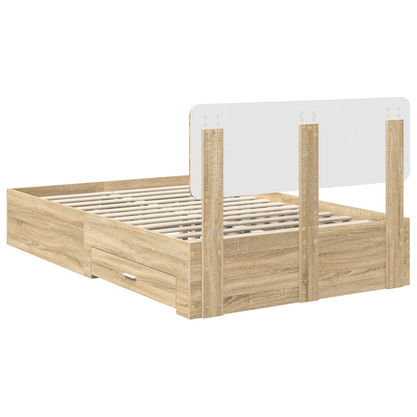 Bed Frame with Drawer Sonoma Oak 120 x 200 cm Engineered Wood