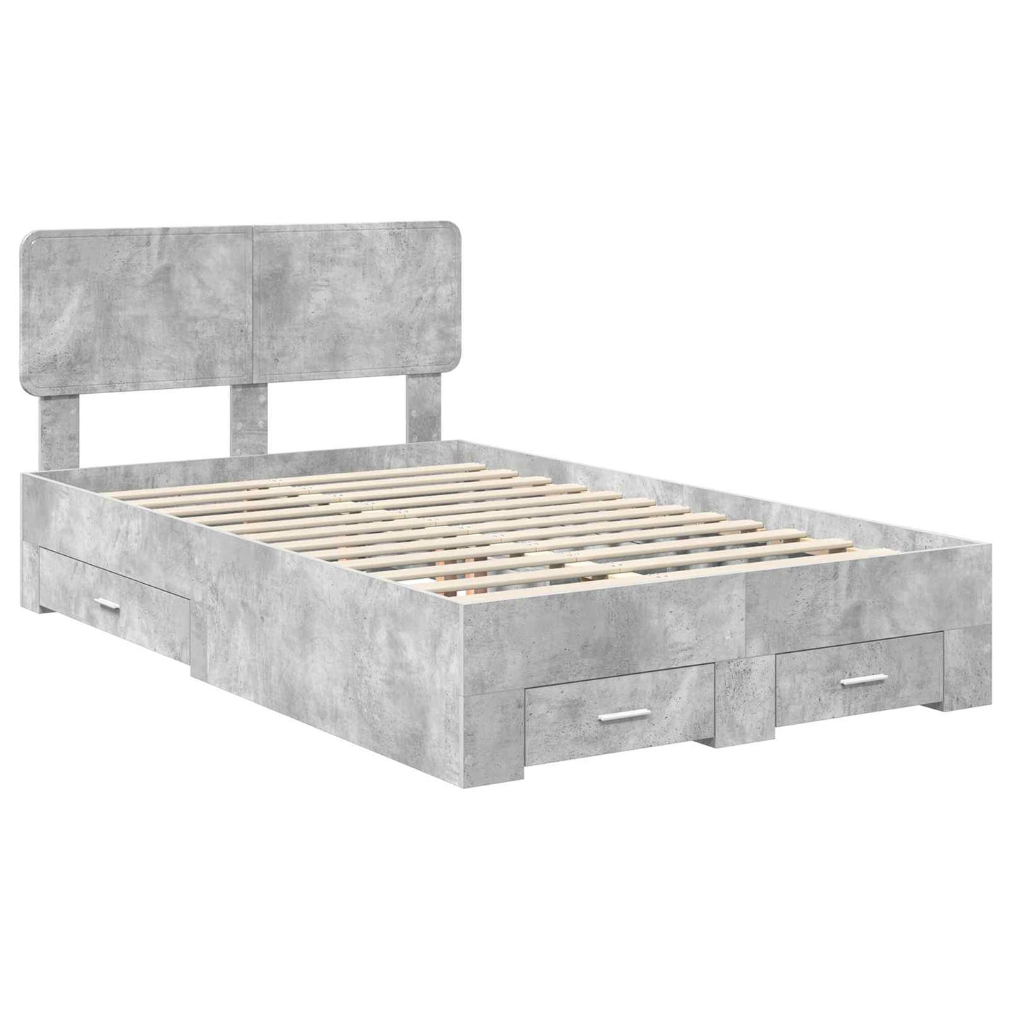 Bed Frame Concrete Grey 120 x 200 cm Engineered Wood