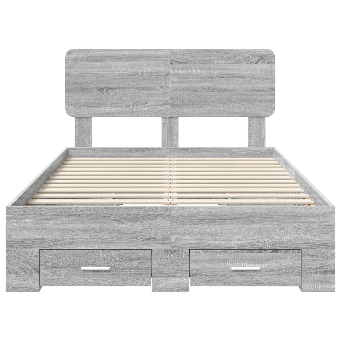 Bed Frame with Drawer Grey Sonoma 120 x 190 cm Engineered Wood