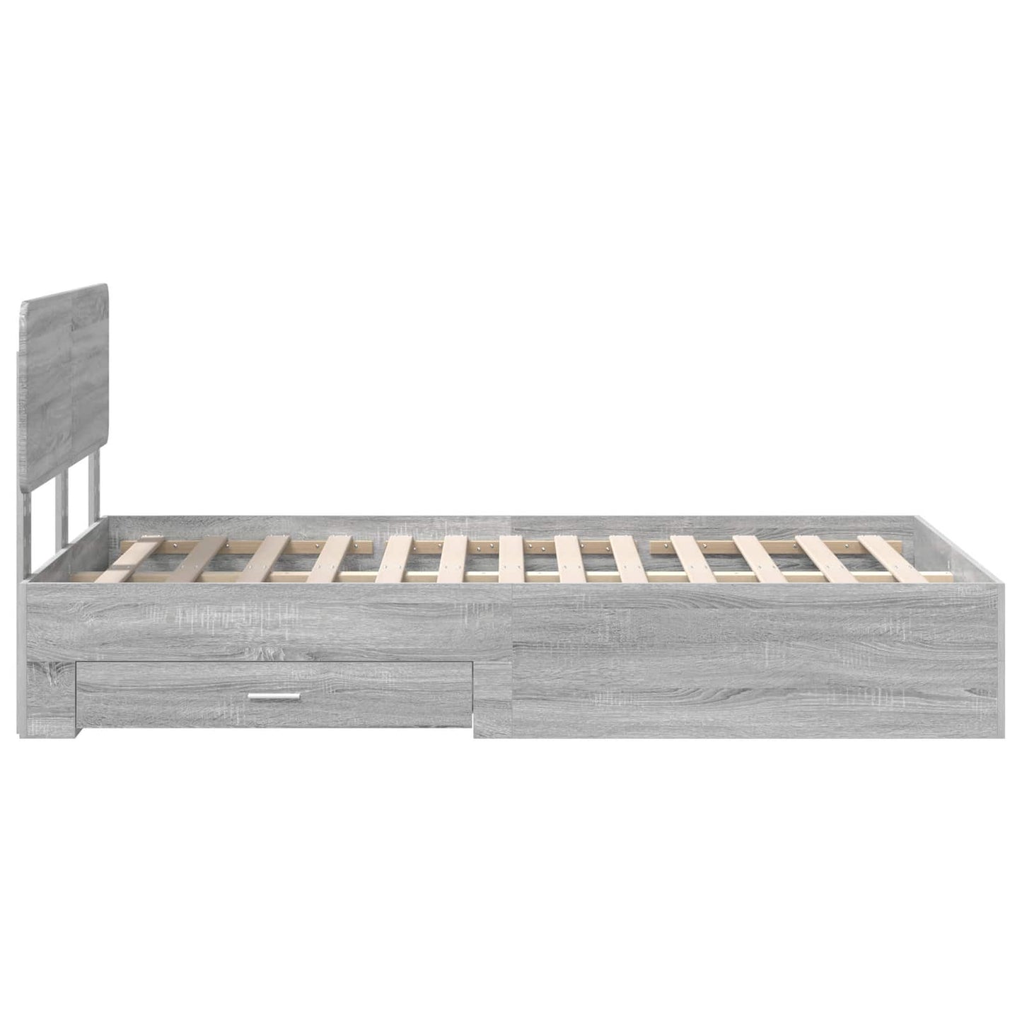 Bed Frame with Drawer Grey Sonoma 120 x 190 cm Engineered Wood