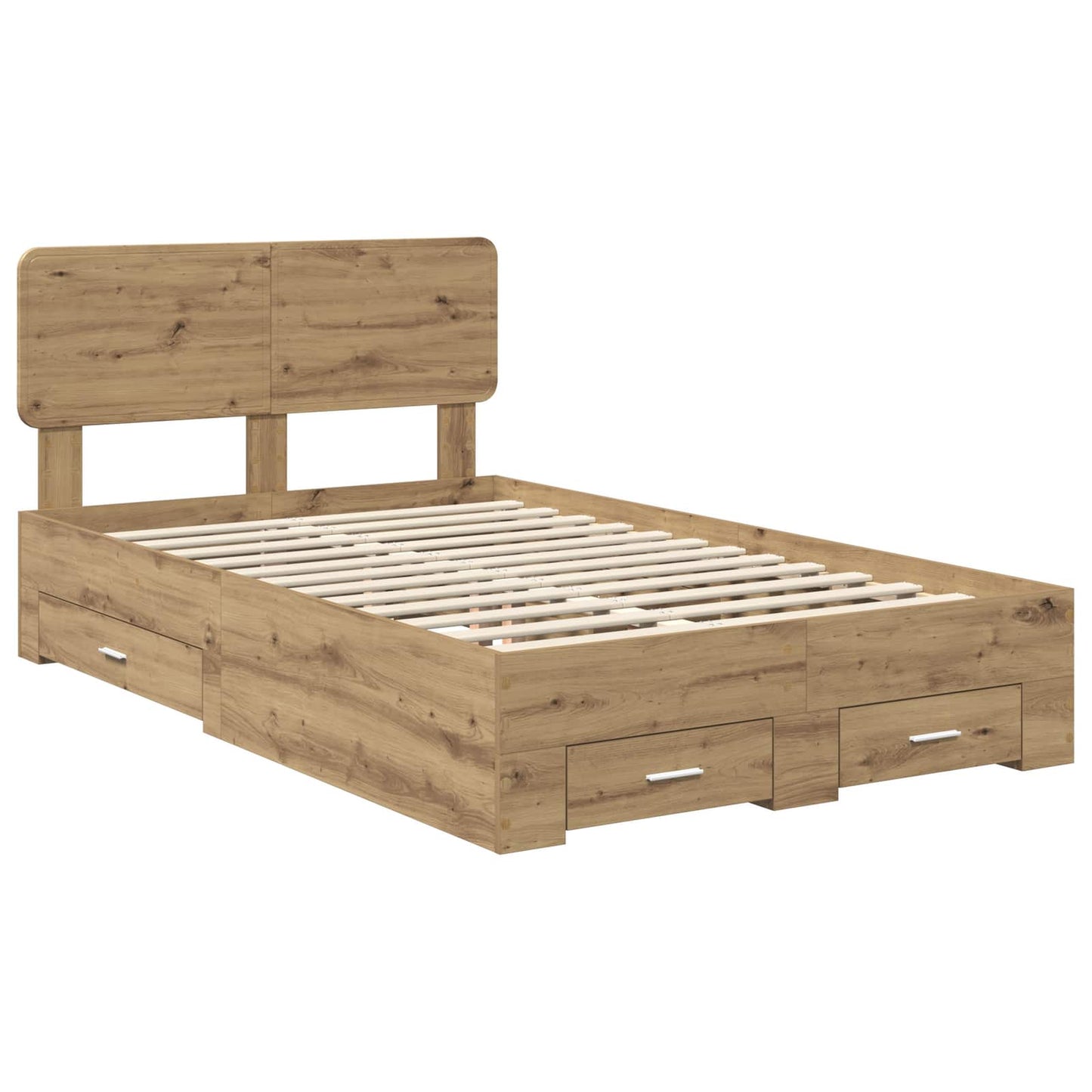 Bed Frame with Drawer Artisan Oak 120 x 190 cm Engineered Wood