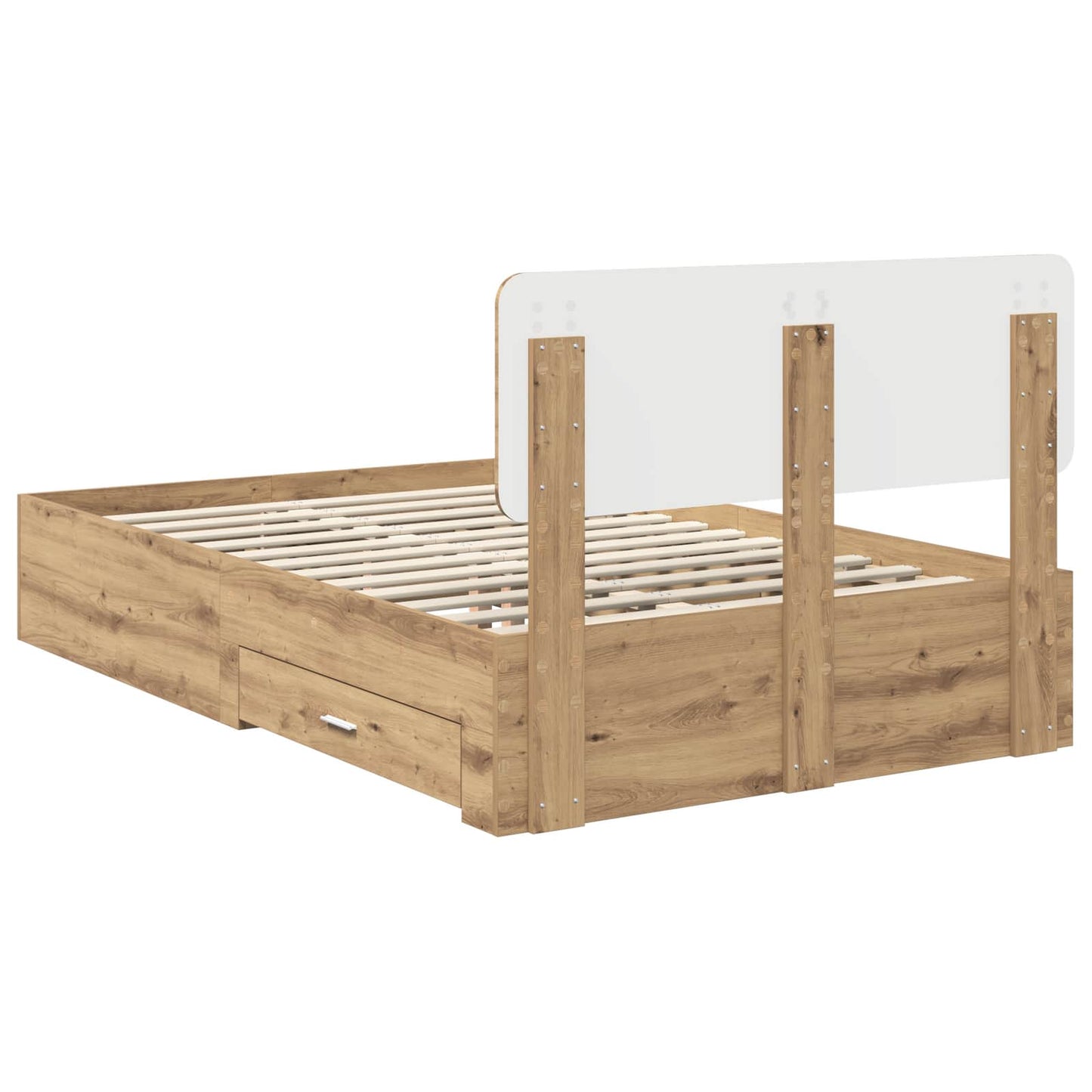 Bed Frame with Drawer Artisan Oak 120 x 190 cm Engineered Wood