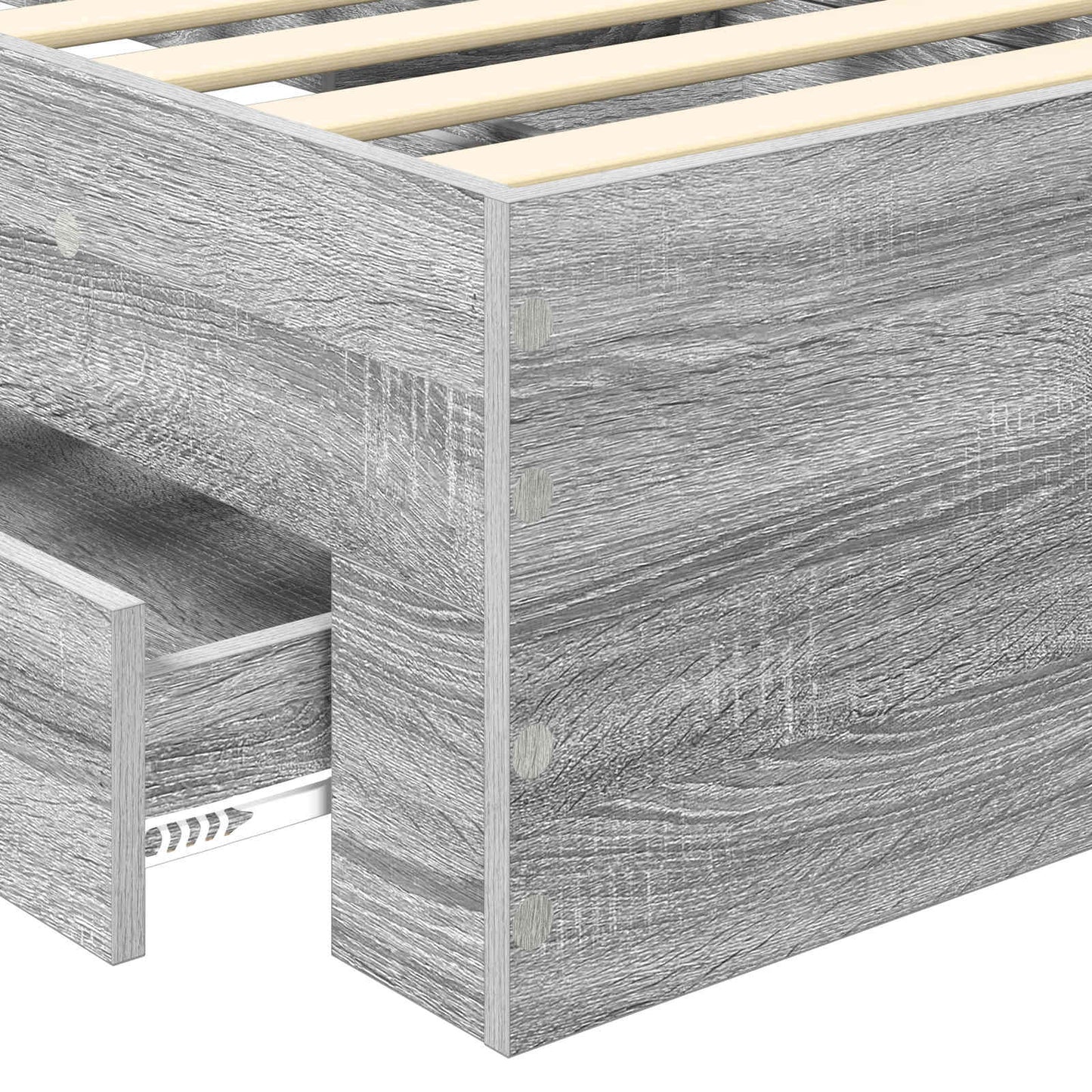 Bed Frame with Drawer Grey Sonoma 100 x 200 cm Engineered Wood