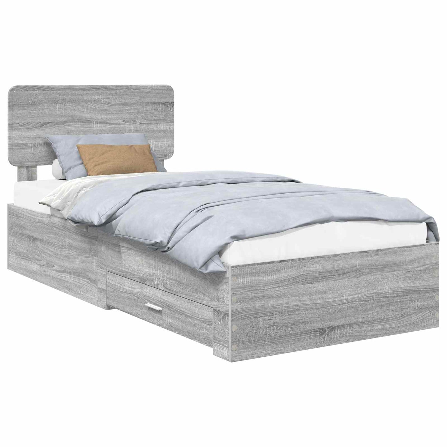 Bed Frame with Drawer Grey Sonoma 100 x 200 cm Engineered Wood