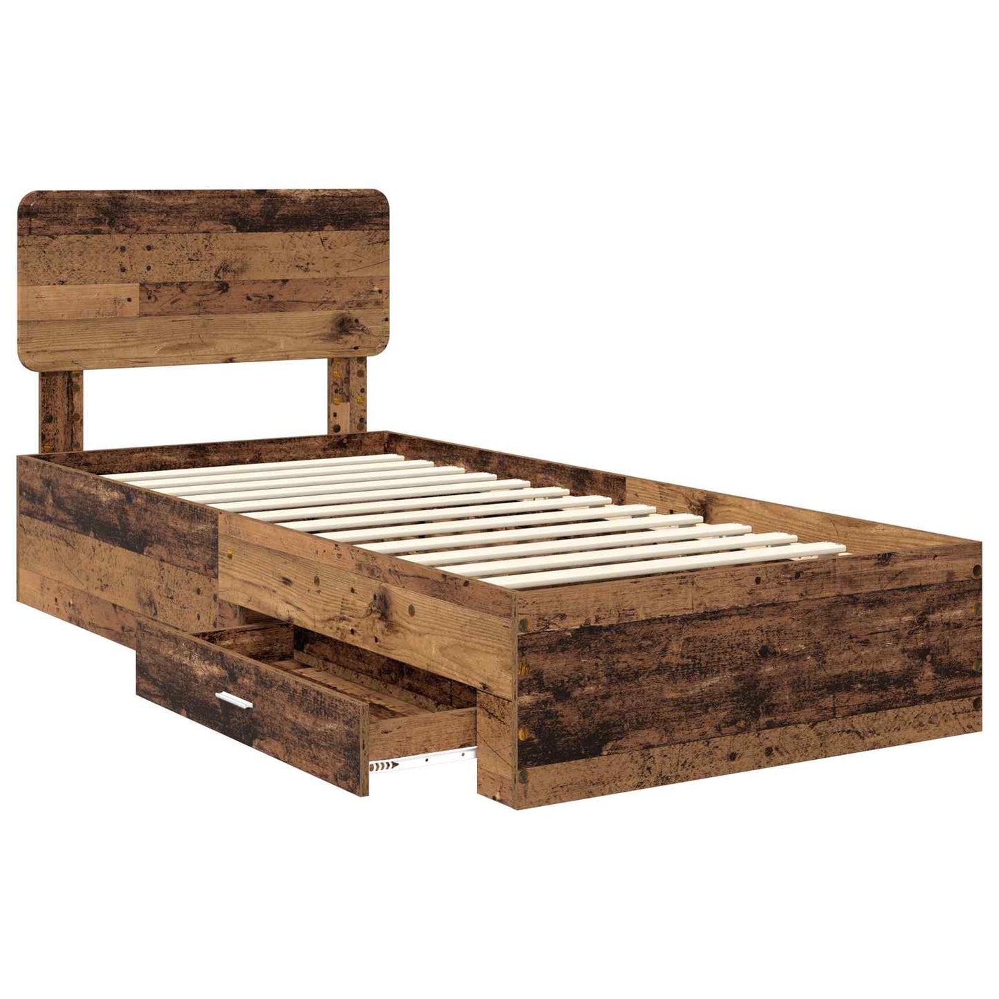 Bed Frame with Headboard Old Wood 100 x 200 cm Engineered Wood