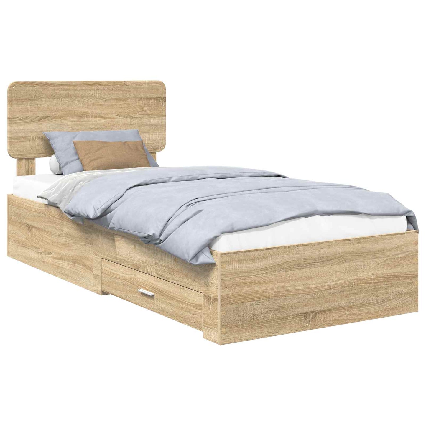 Bed Frame with Headboard Sonoma Oak 90 x 200 cm Engineered Wood