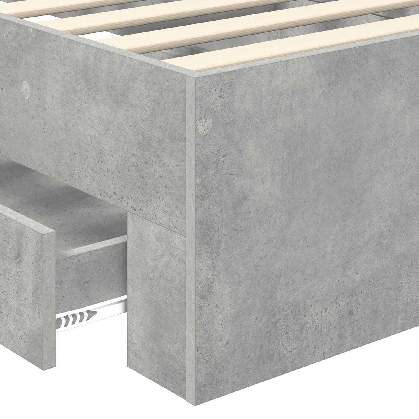Bed Frame with Drawer Concrete Grey 90 x 190 cm Engineered Wood