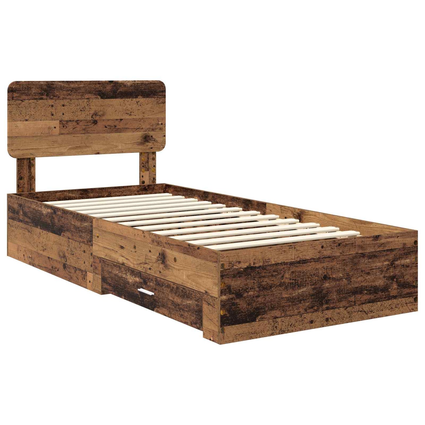 Bed Frame with Headboard Old Wood 90 x 190 cm Engineered Wood