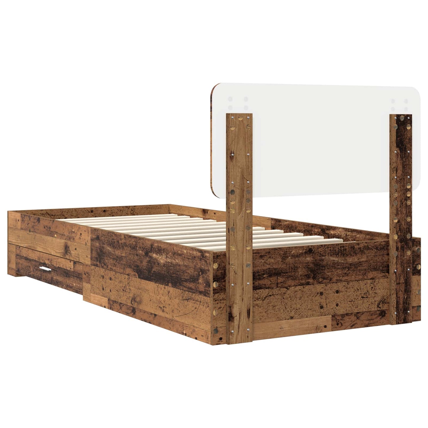 Bed Frame with Headboard Old Wood 90 x 190 cm Engineered Wood