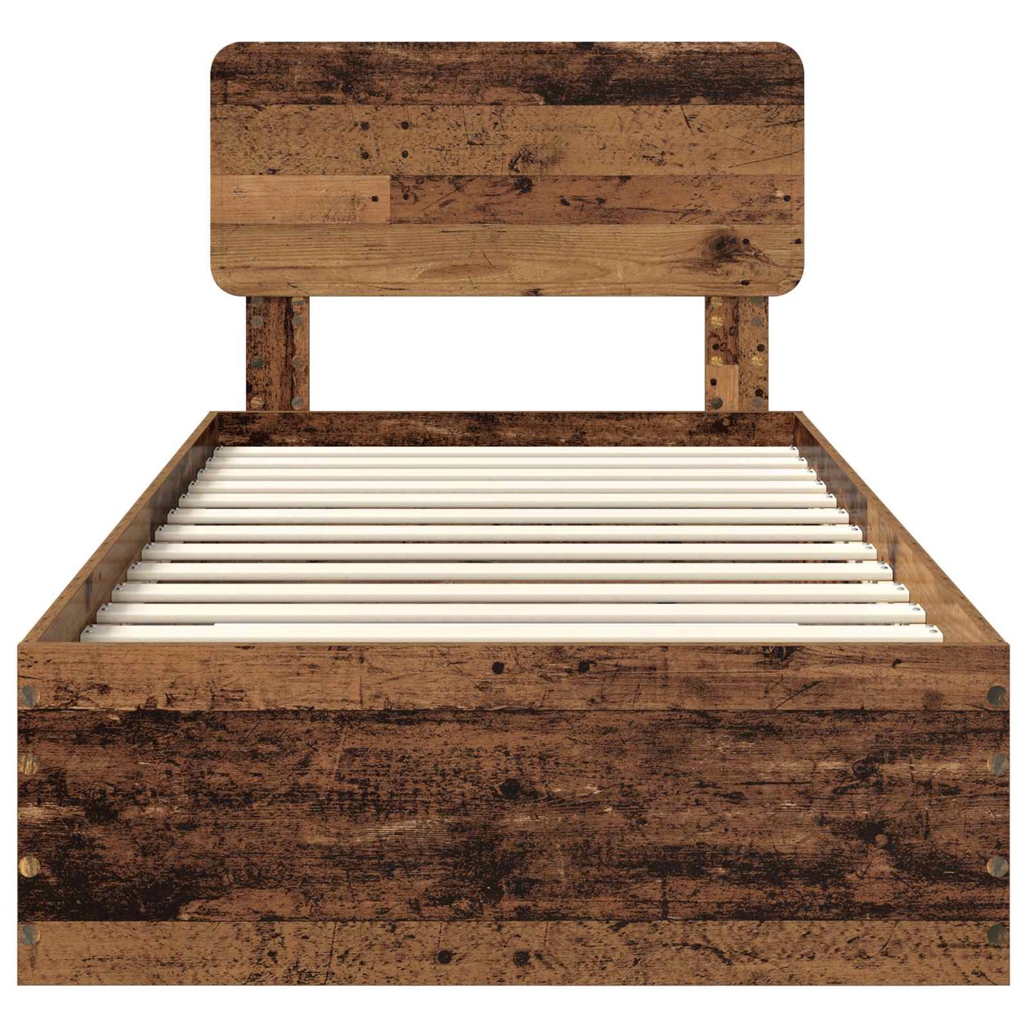 Bed Frame with Headboard Old Wood 90 x 190 cm Engineered Wood