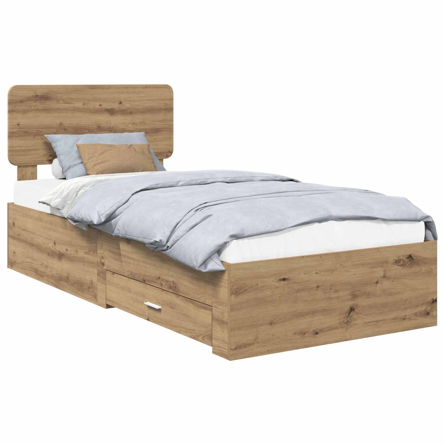 Bed Frame with Drawer Artisan Oak 90 x 190 cm Engineered Wood