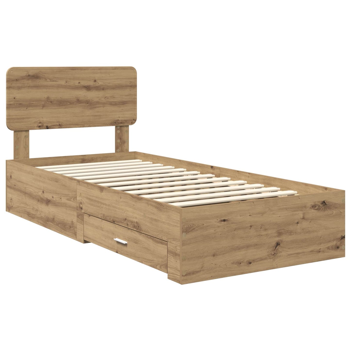 Bed Frame with Drawer Artisan Oak 90 x 190 cm Engineered Wood