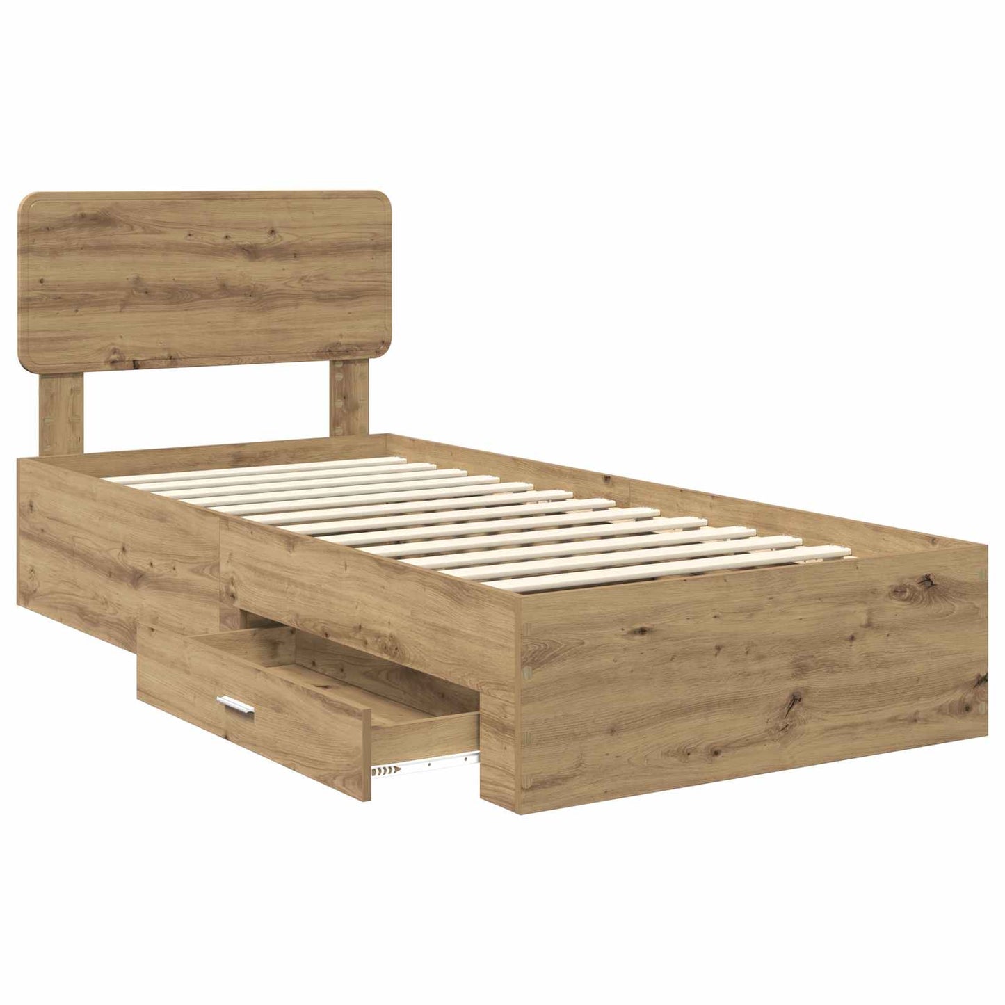 Bed Frame with Drawer Artisan Oak 90 x 190 cm Engineered Wood