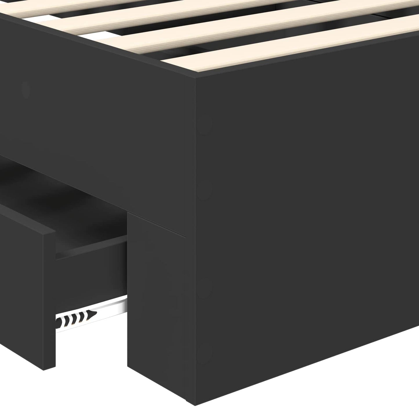 Bed Frame with Headboard Black 75 x 190 cm Engineered Wood