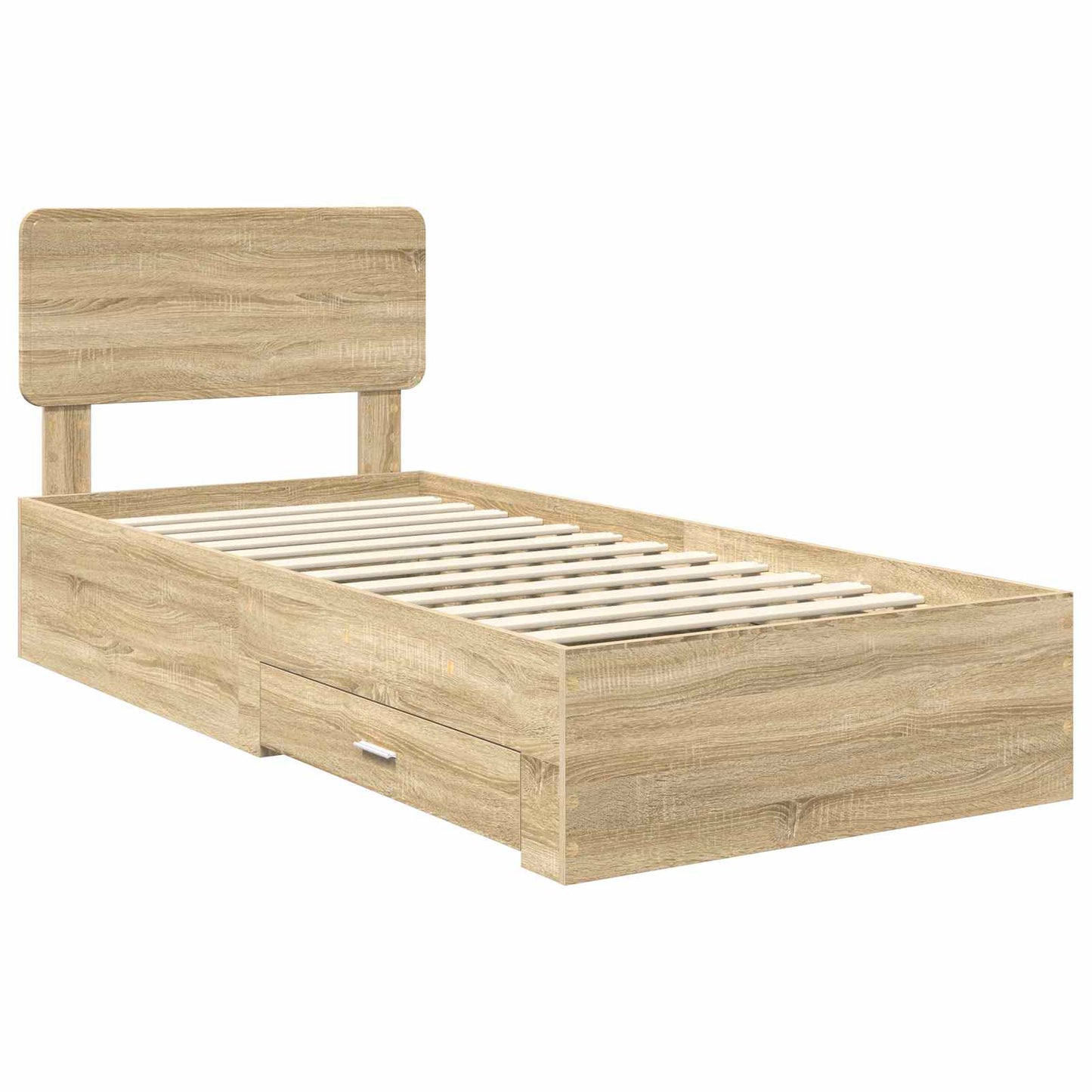 Bed Frame with Headboard Sonoma Oak 75 x 190 cm Engineered Wood