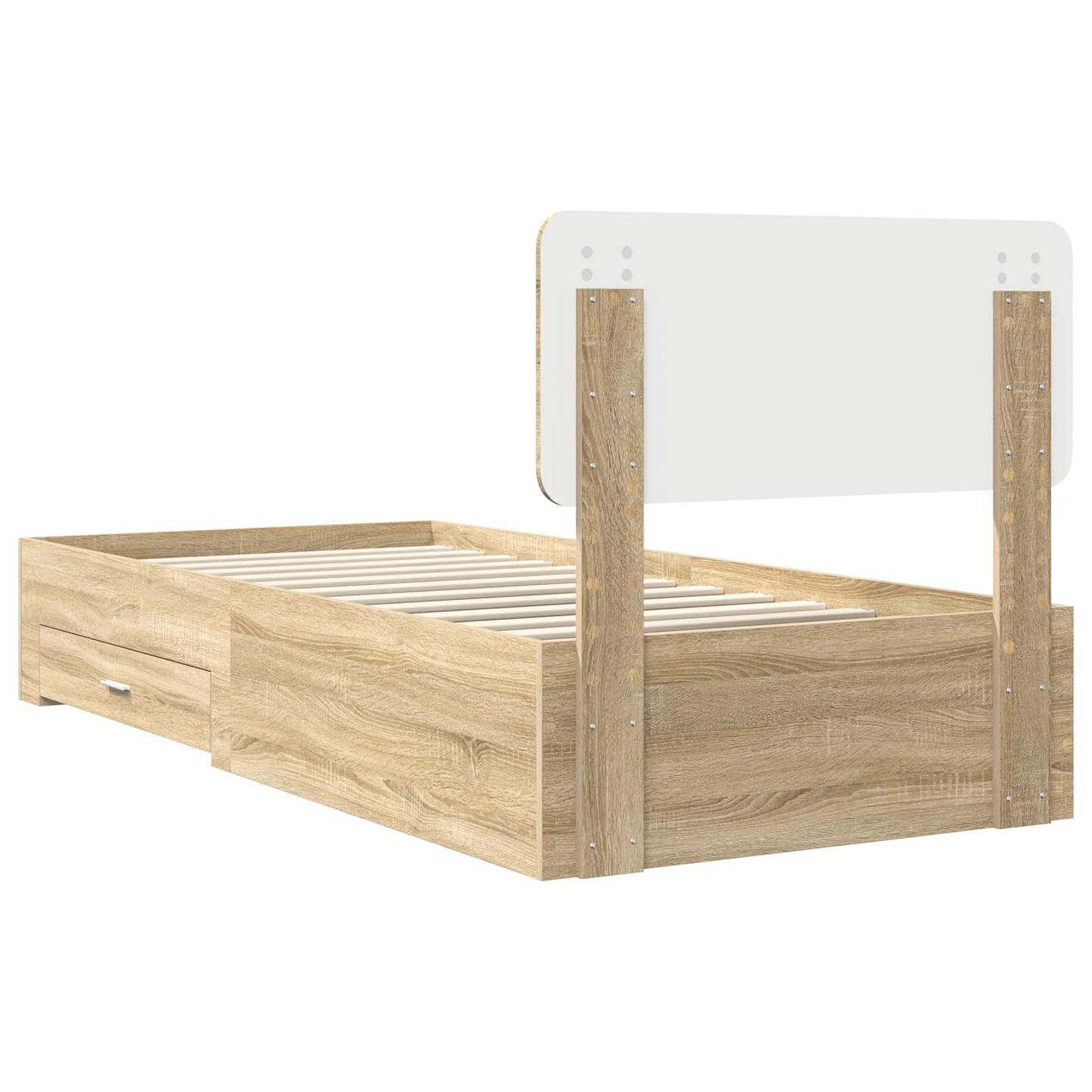 Bed Frame with Headboard Sonoma Oak 75 x 190 cm Engineered Wood
