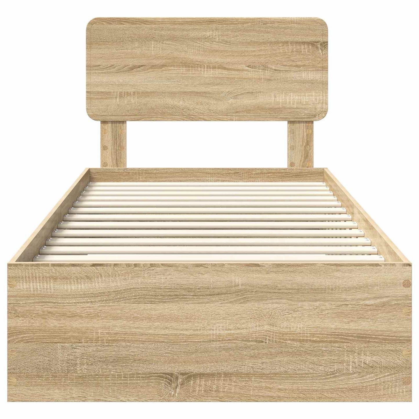 Bed Frame with Headboard Sonoma Oak 75 x 190 cm Engineered Wood