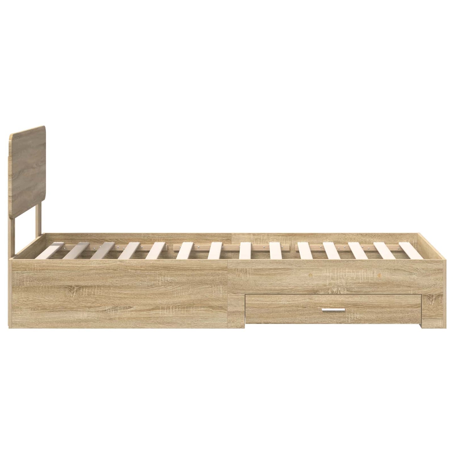 Bed Frame with Headboard Sonoma Oak 75 x 190 cm Engineered Wood