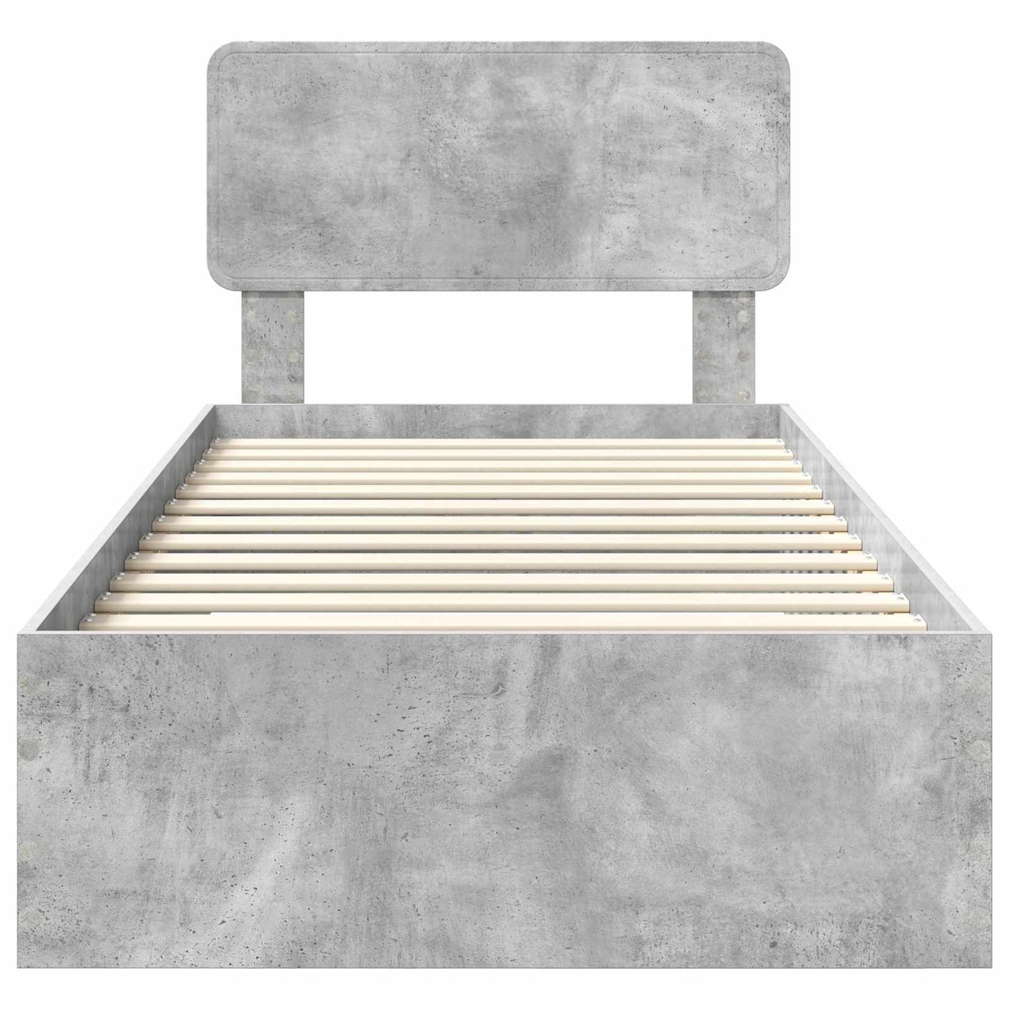 Bed Frame with Drawer Concrete Grey 70 x 190 cm Engineered Wood