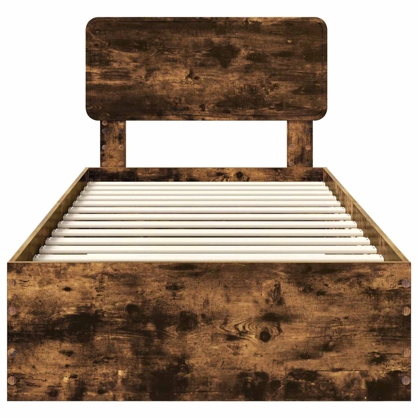 Bed Frame with Headboard Smoked Oak 75 x 190 cm Engineered Wood