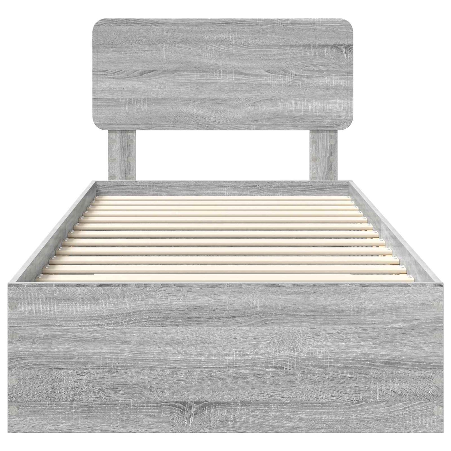 Bed Frame with Drawer Grey Sonoma 75 x 190 cm Engineered Wood