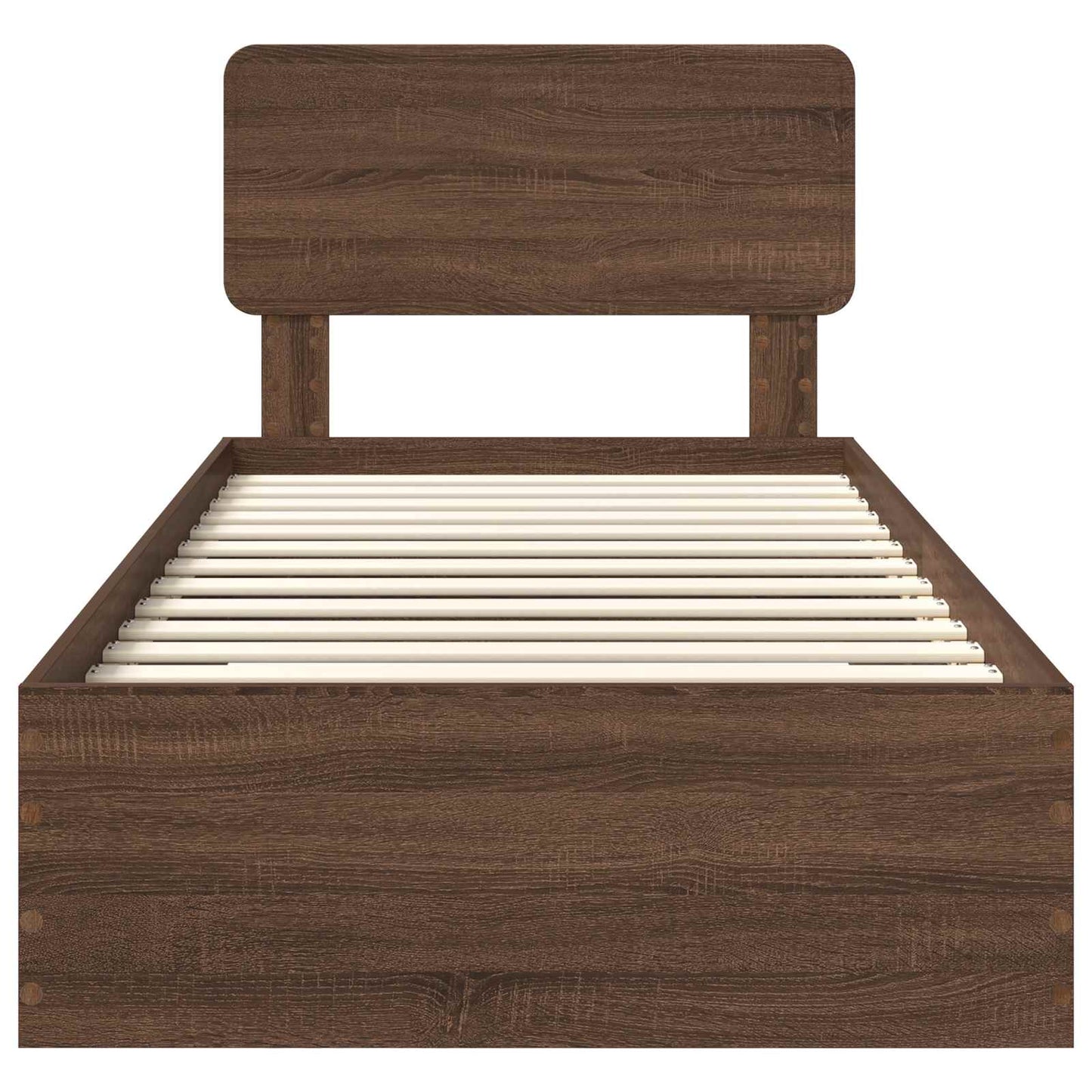 Bed Frame with Headboard Brown Oak 75 x 190 cm Engineered Wood