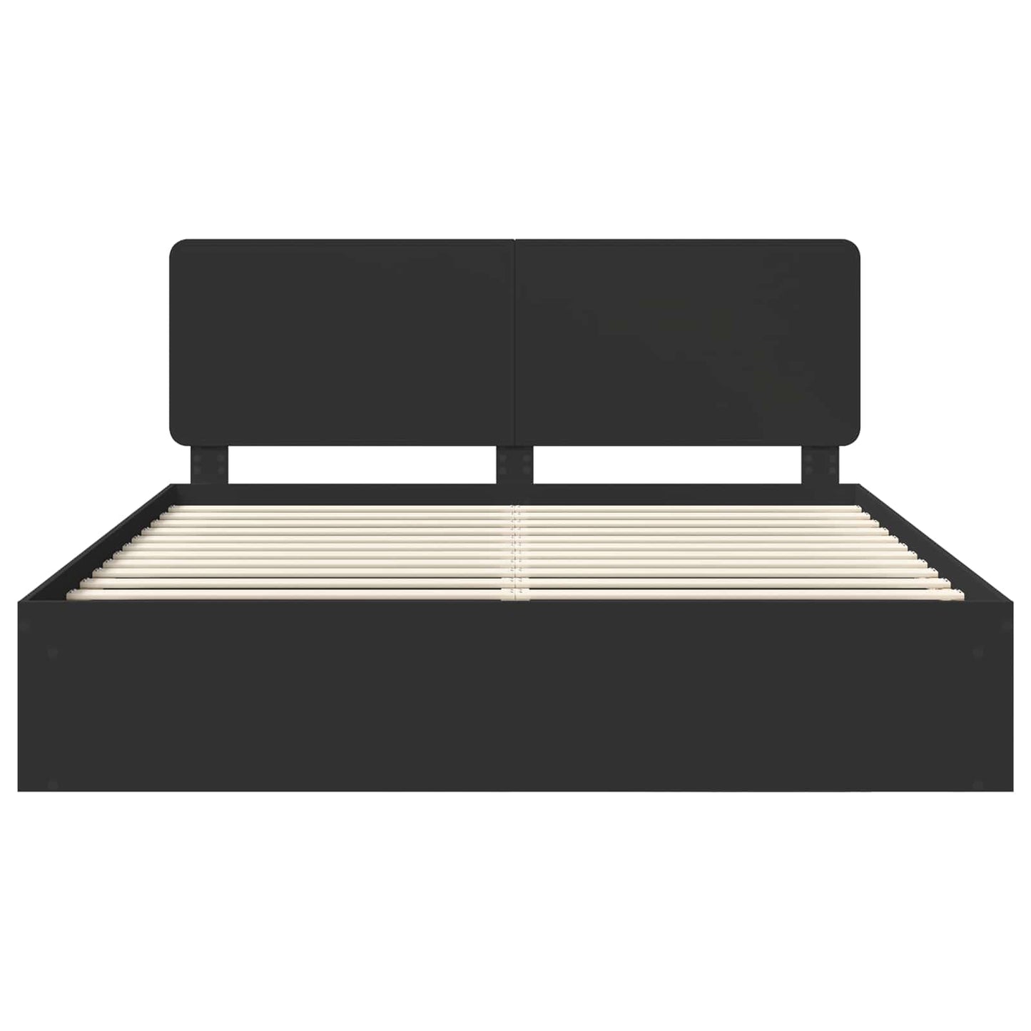 Bed Frame with Headboard Black 200 x 200 cm Solid Pine Wood