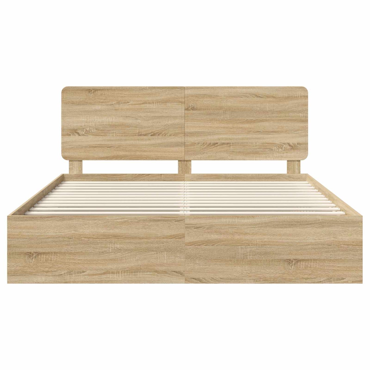 Bed Frame with Headboard Sonoma 200 x 200 cm Solid Pine Wood