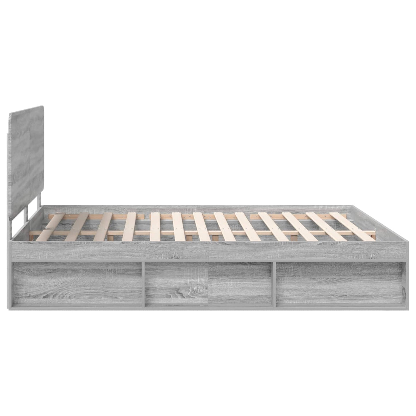 Bed Frame Grey Sonoma 200 x 200 cm Solid Pine Wood