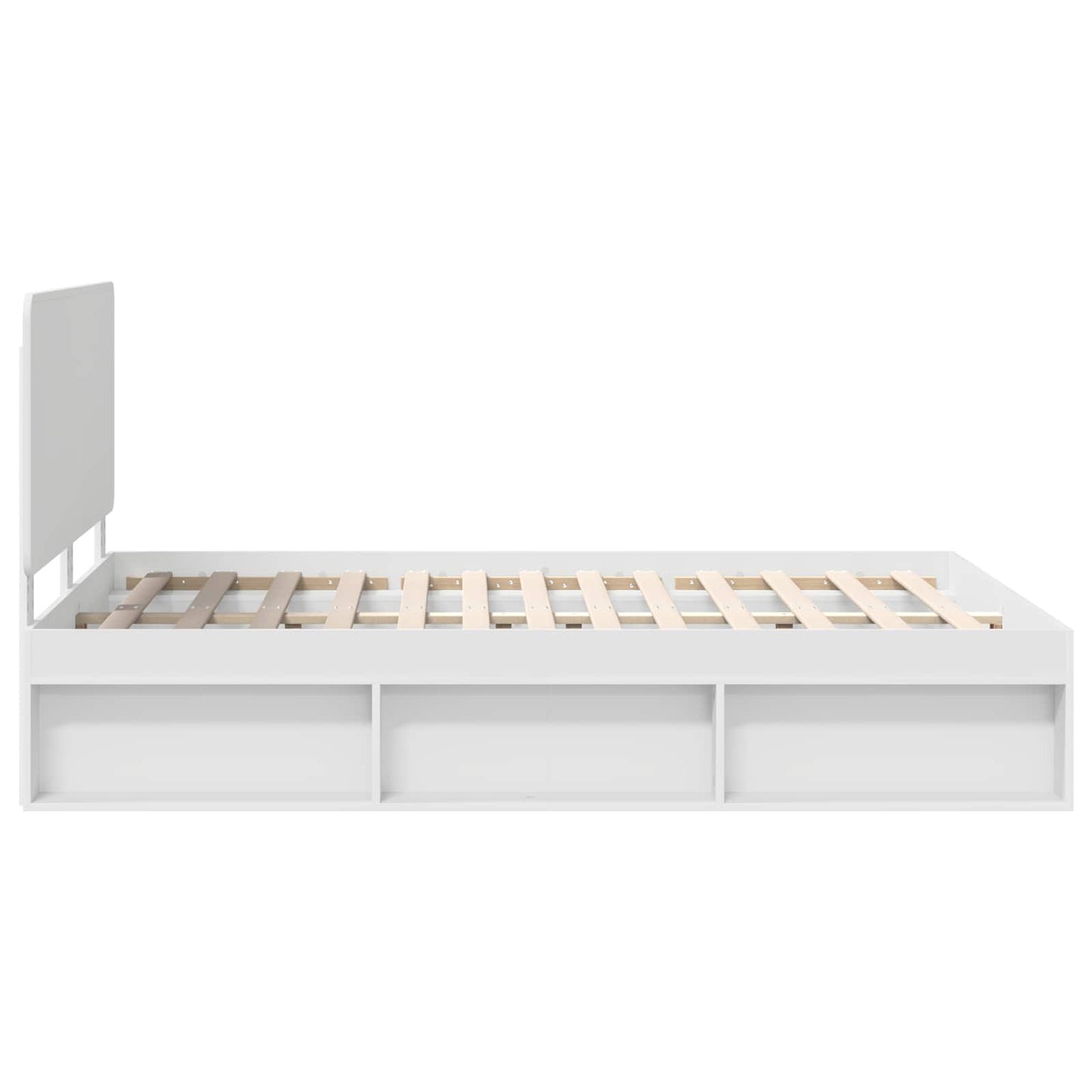 Bed Frame with Headboard White 160 x 200 cm Solid Pine Wood
