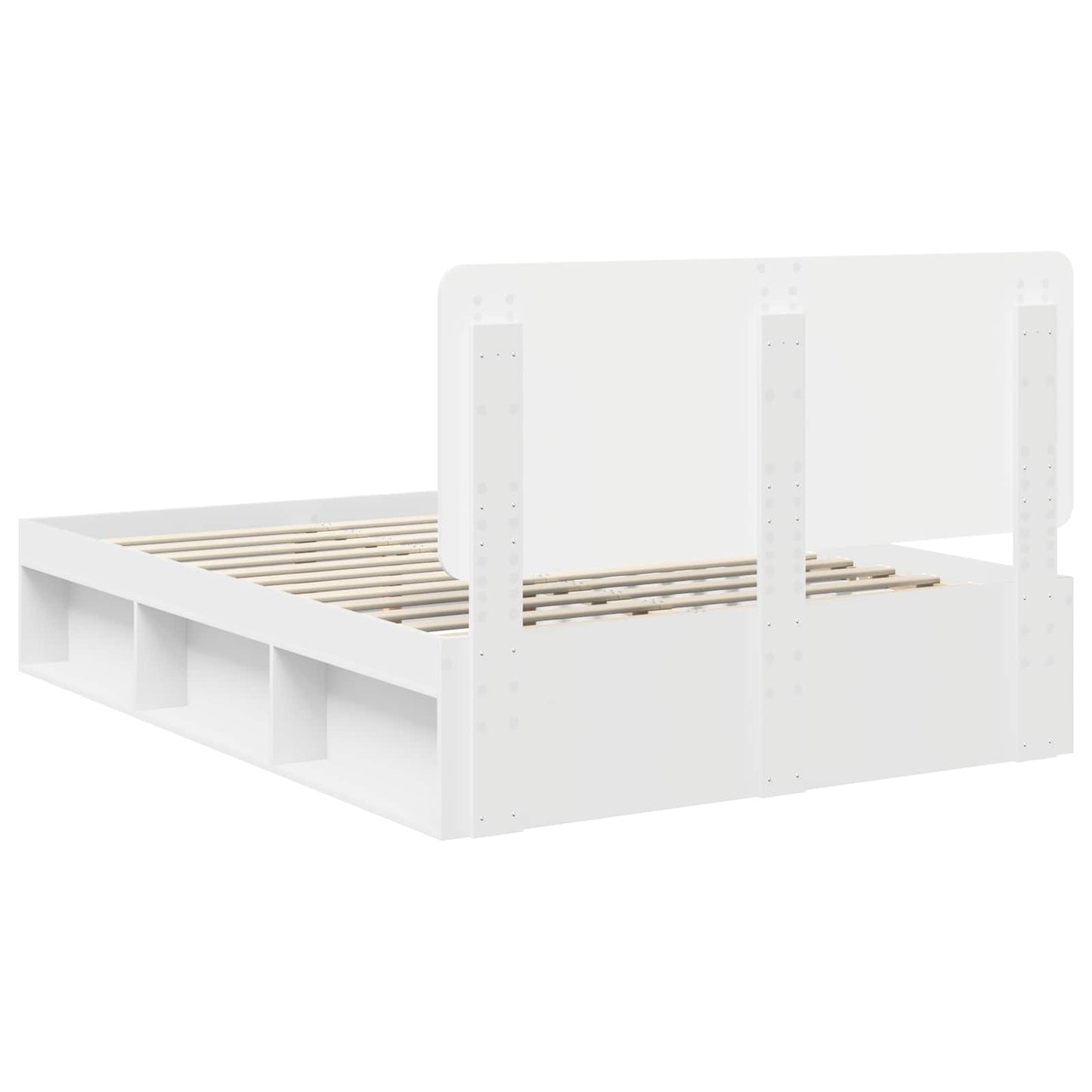 Bed Frame with Headboard White 150 x 200 cm Solid Pine Wood