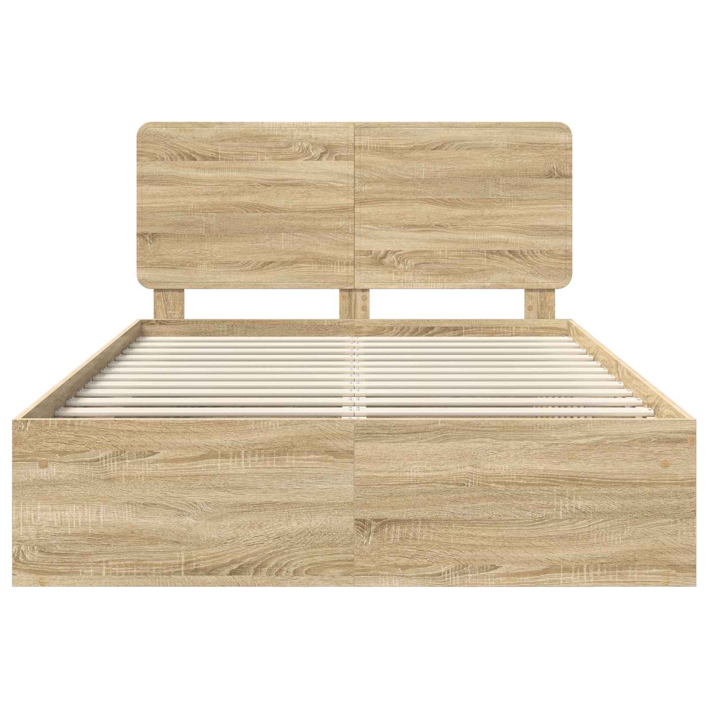 Bed Frame Sonoma Oak 150 x 200 cm Solid Pine Wood