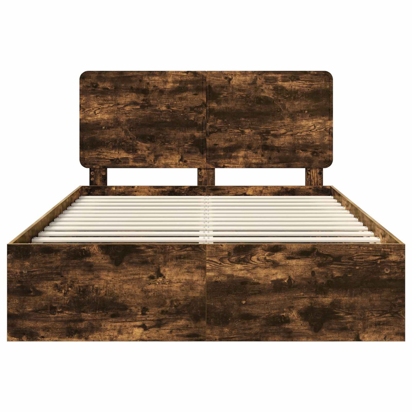 Bed Frame Smoked Oak 150 x 200 cm Solid Pine Wood