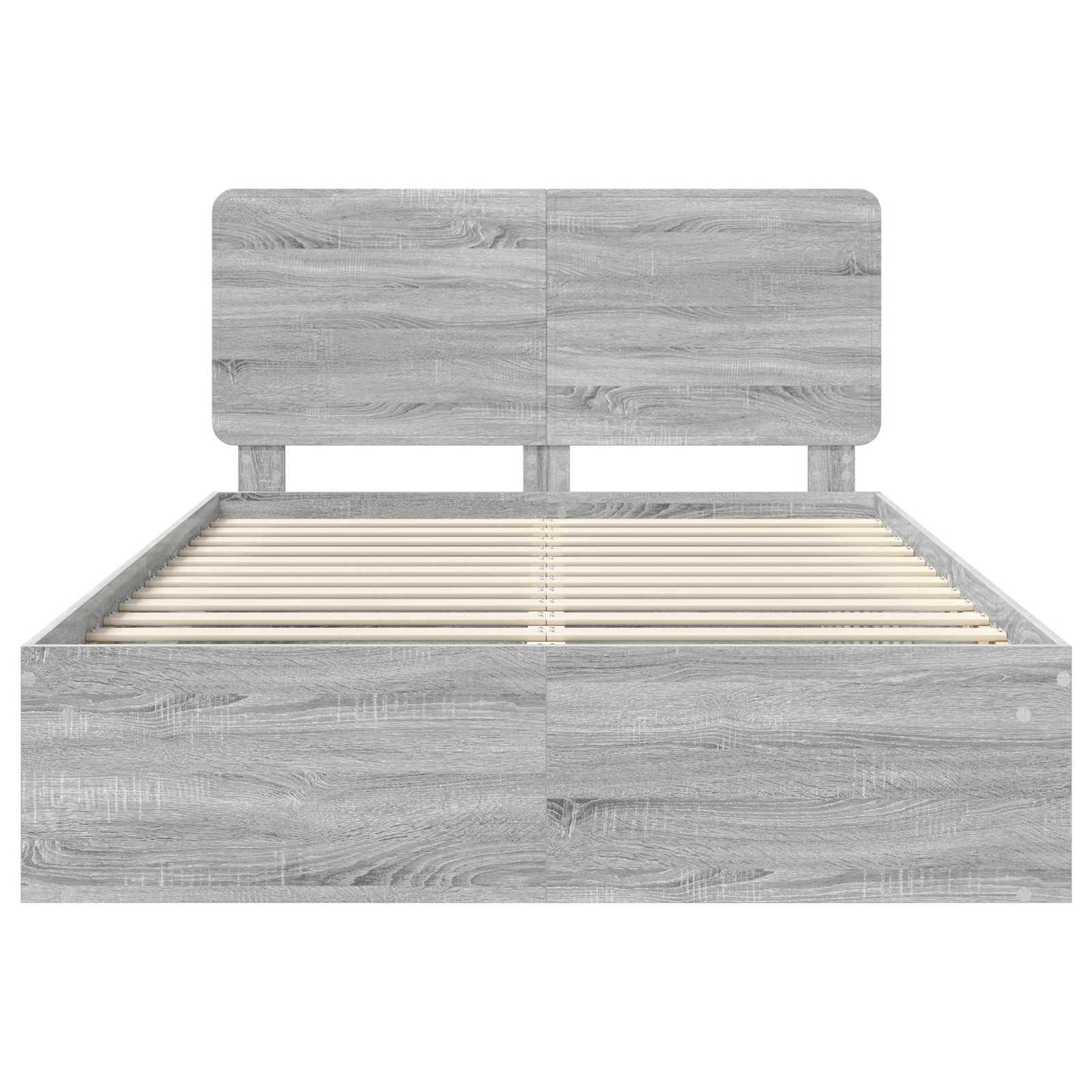 Bed Frame Grey Sonoma 150 x 200 cm Solid Pine Wood