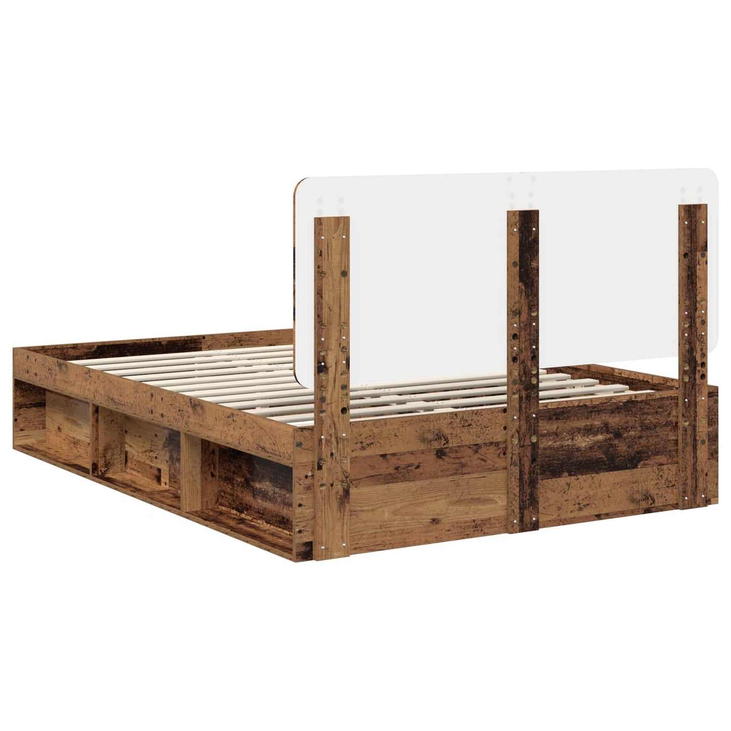 Bed Frame with Headboard Old Wood 150 x 200 cm Solid Pine Wood