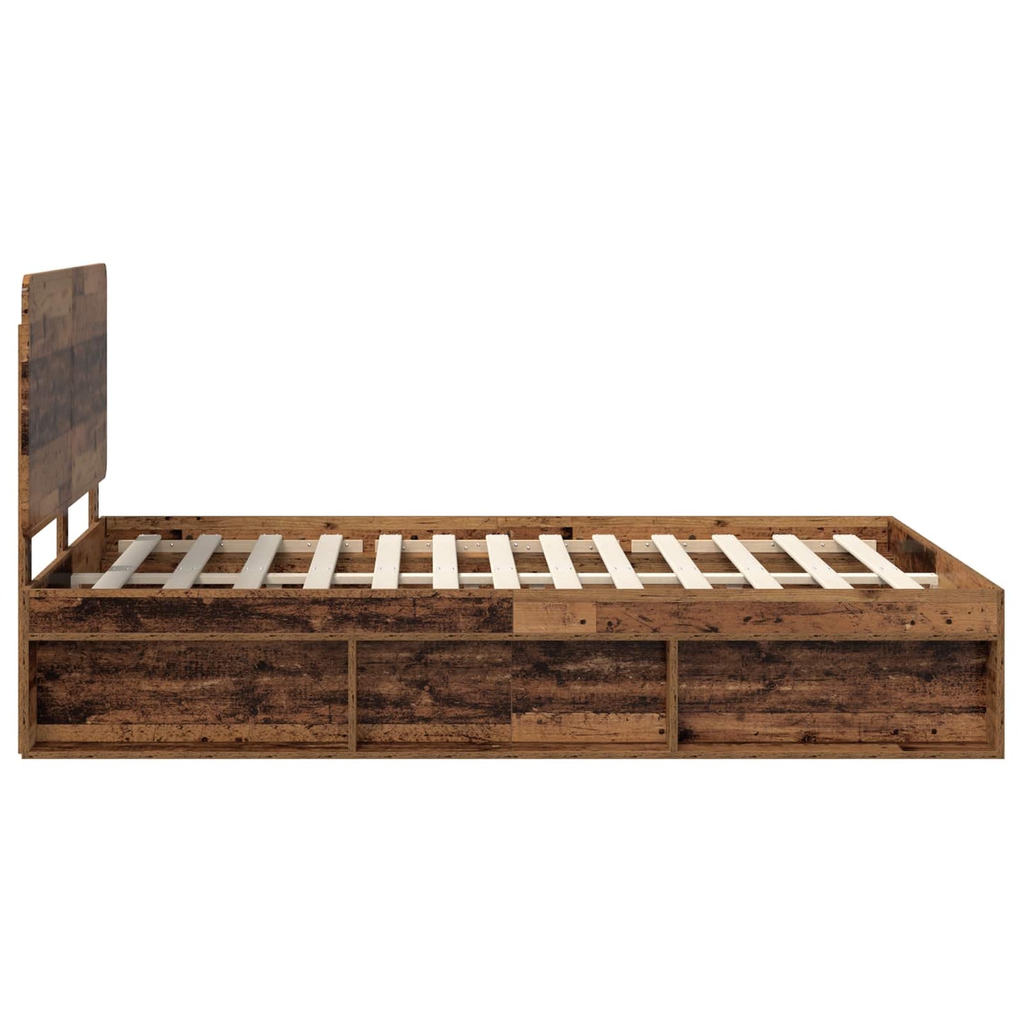 Bed Frame with Headboard Old Wood 150 x 200 cm Solid Pine Wood