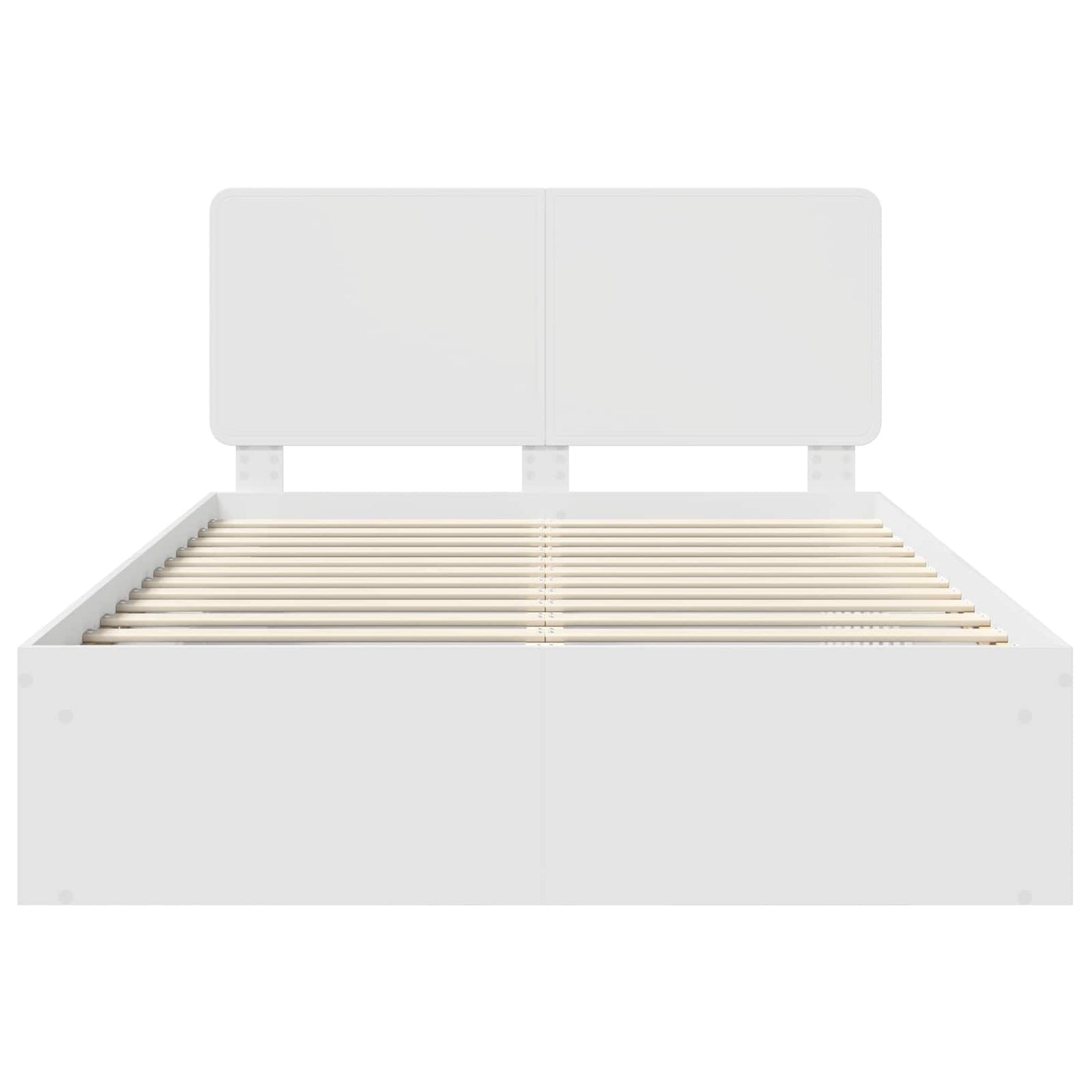 Bed Frame with Headboard White 140 x 190 cm Solid Pine Wood