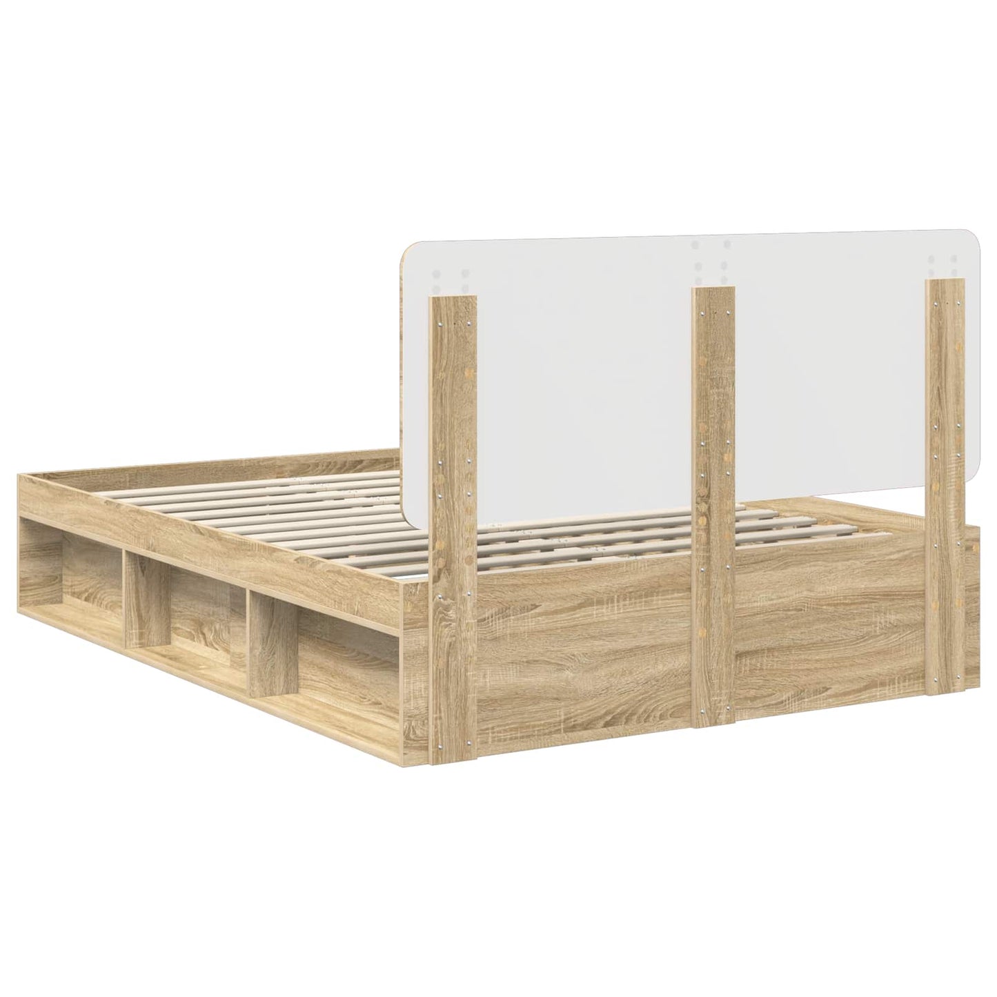 Bed Frame with Headboard Sonoma 140 x 190 cm Solid Pine Wood