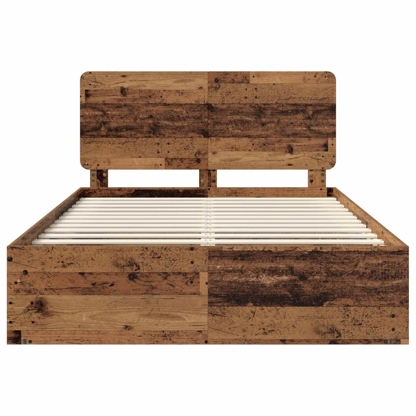 Bed Frame with Headboard Old Wood 140 x 190 cm Solid Pine Wood