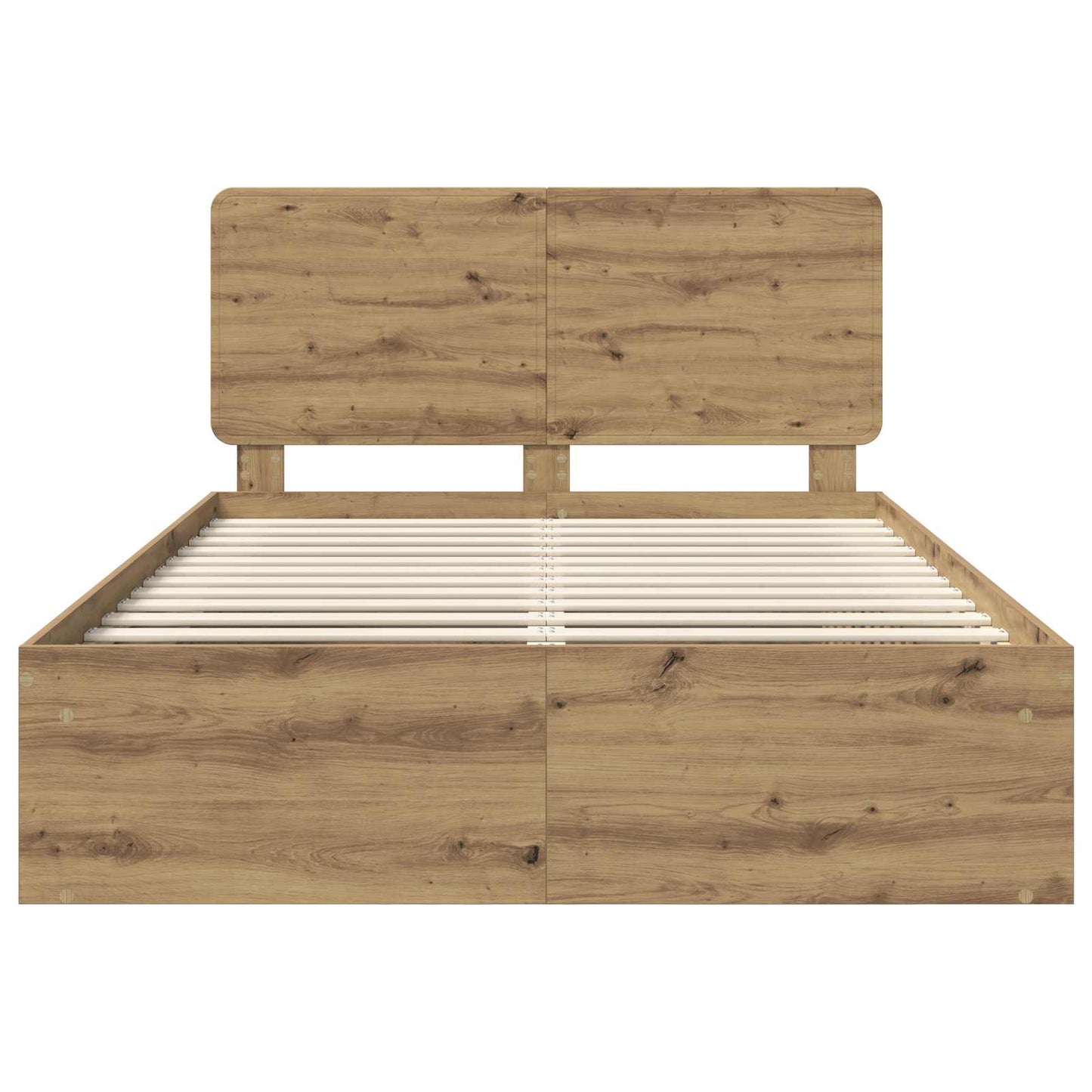 Bed Frame Artisian Oak 140 x 190 cm Solid Pine Wood