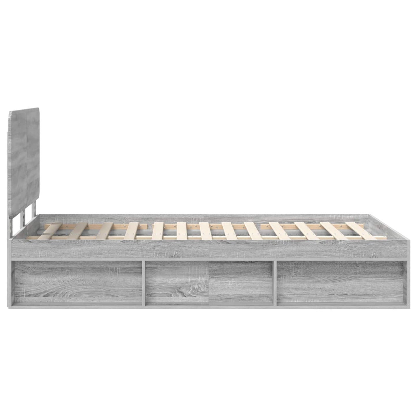 Bed Frame Grey Sonoma 135 x 190 cm Solid Pine Wood