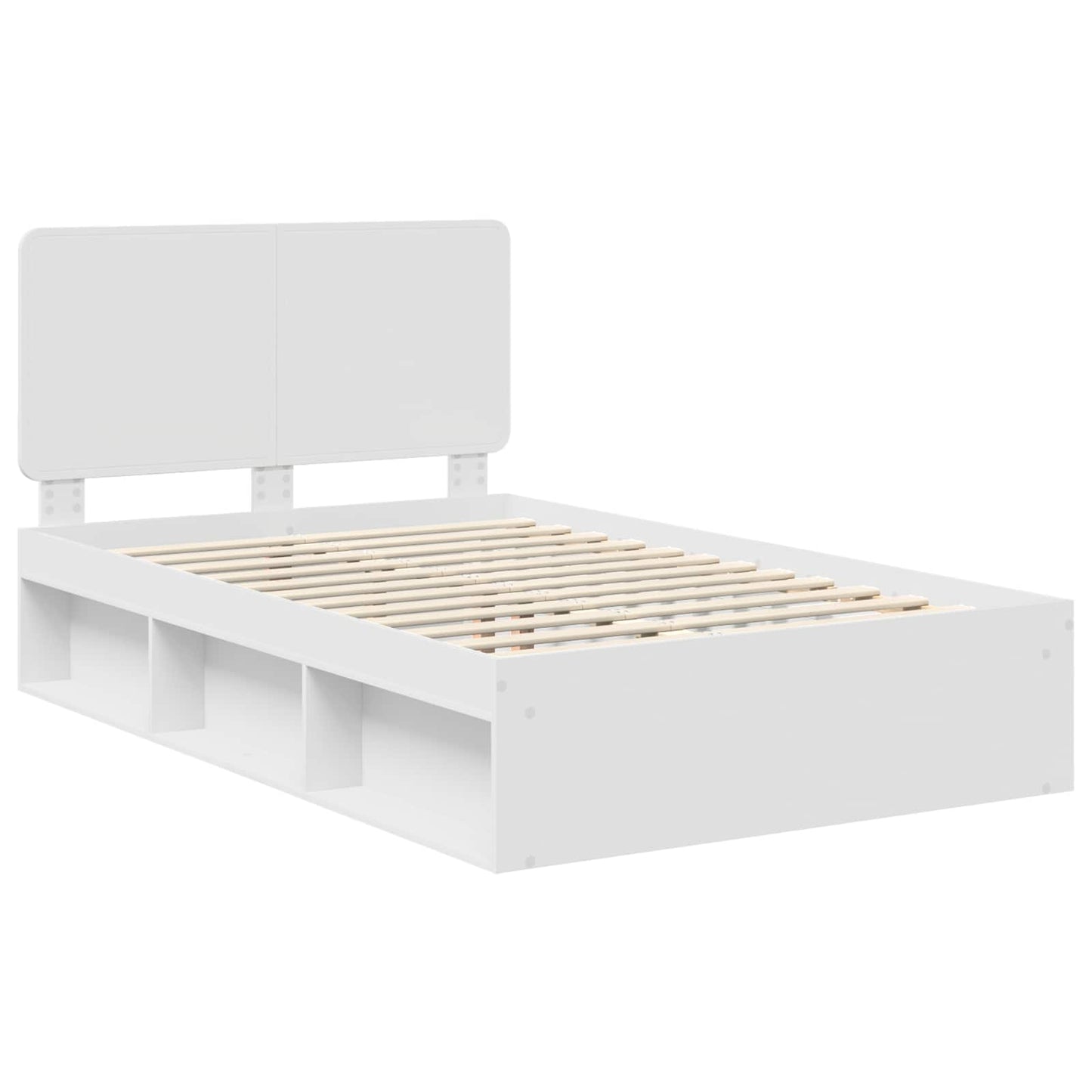 Bed Frame with Headboard White 120 x 200 cm Solid Pine Wood