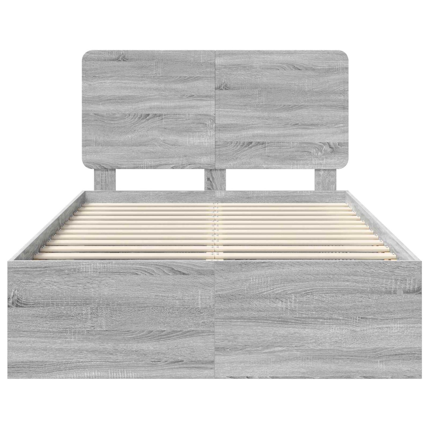 Bed Frame Grey Sonoma 120 x 200 cm Solid Pine Wood