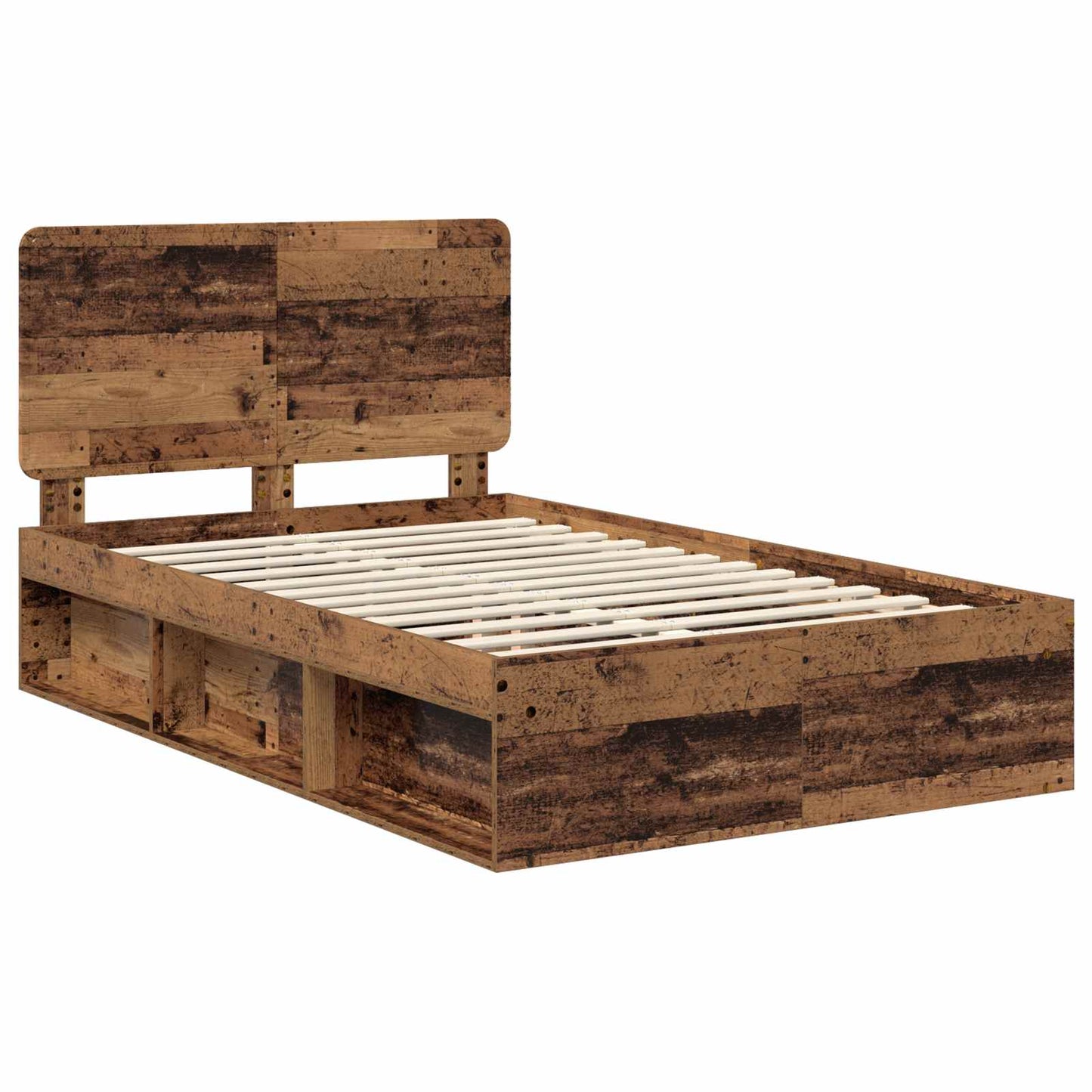 Bed Frame with Headboard Old Wood 120 x 200 cm Solid Pine Wood