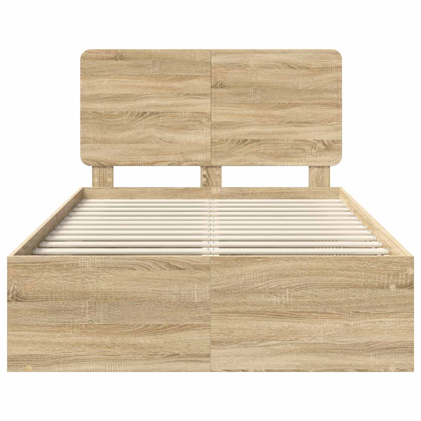 Bed Frame with Headboard Sonoma 120 x 190 cm Solid Pine Wood
