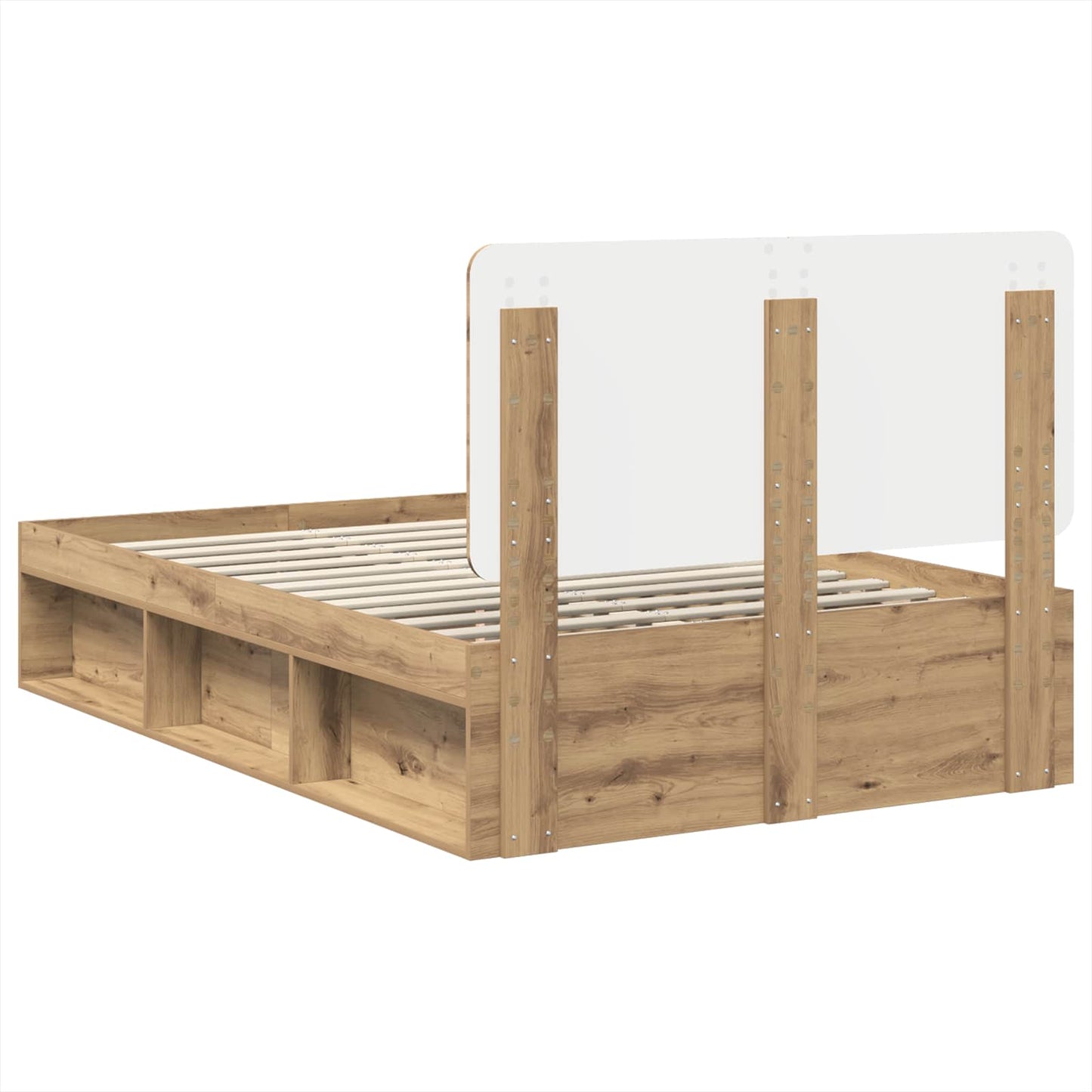 Bed Frame Artisian Oak 120 x 190 cm Solid Pine Wood