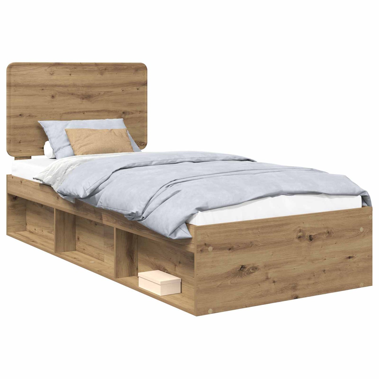 Bed Frame Artisian Oak 100 x 200 cm Solid Pine Wood